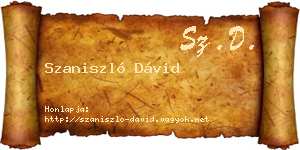 Szaniszló Dávid névjegykártya